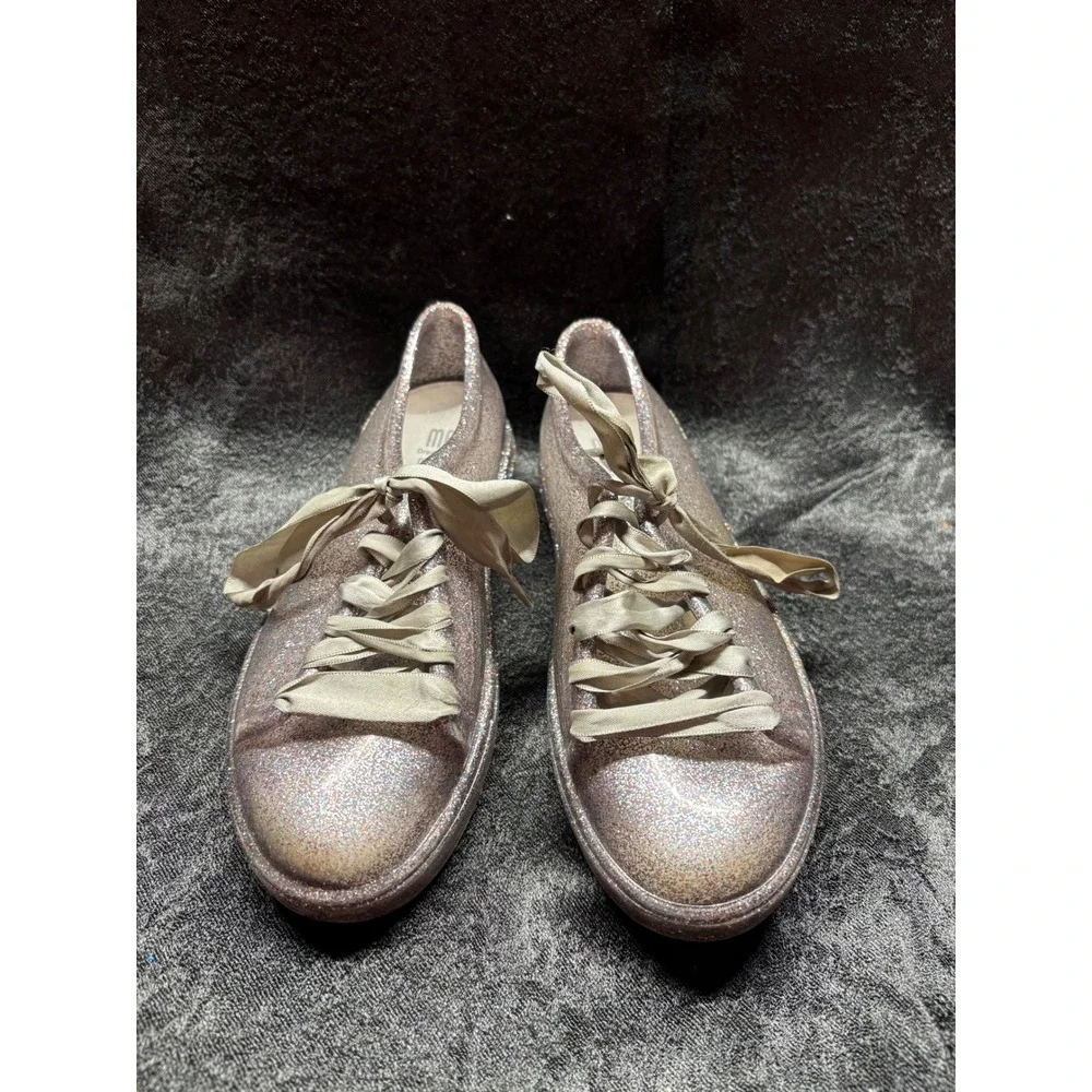 Melissa Be Disney Mickey Minnie‎ Mouse Pink Glitter Jelly Sneakers Shoes Size 3